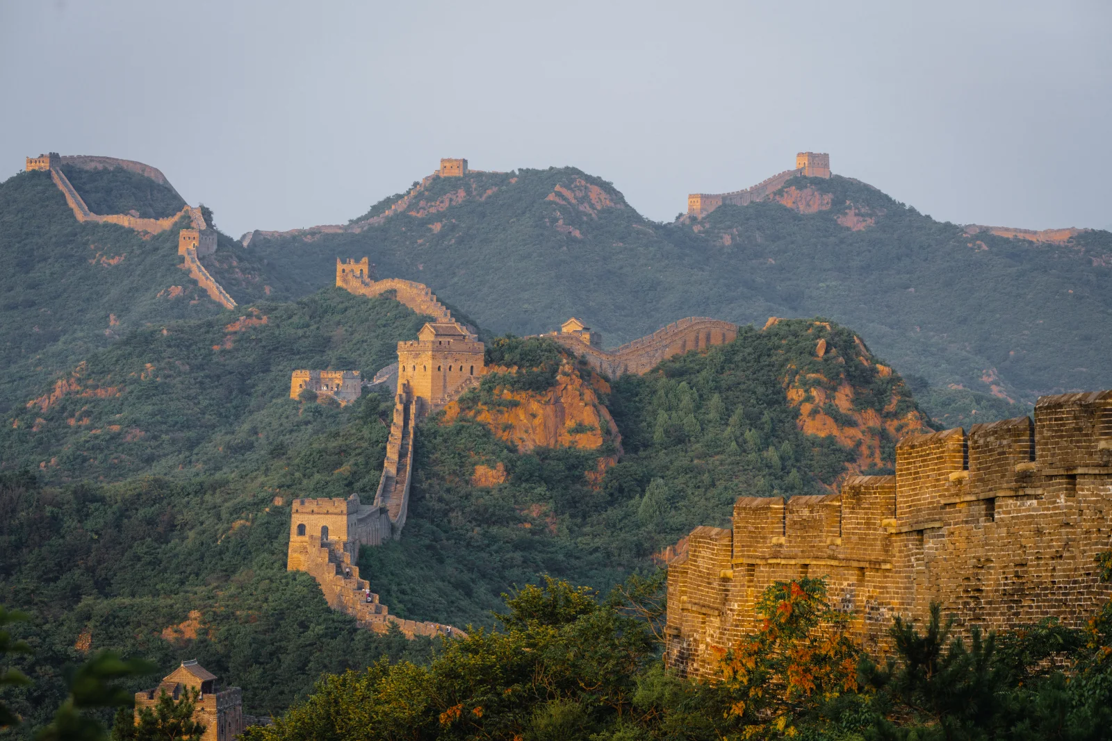 Jinshanling Great Wall running across a mountain ridge