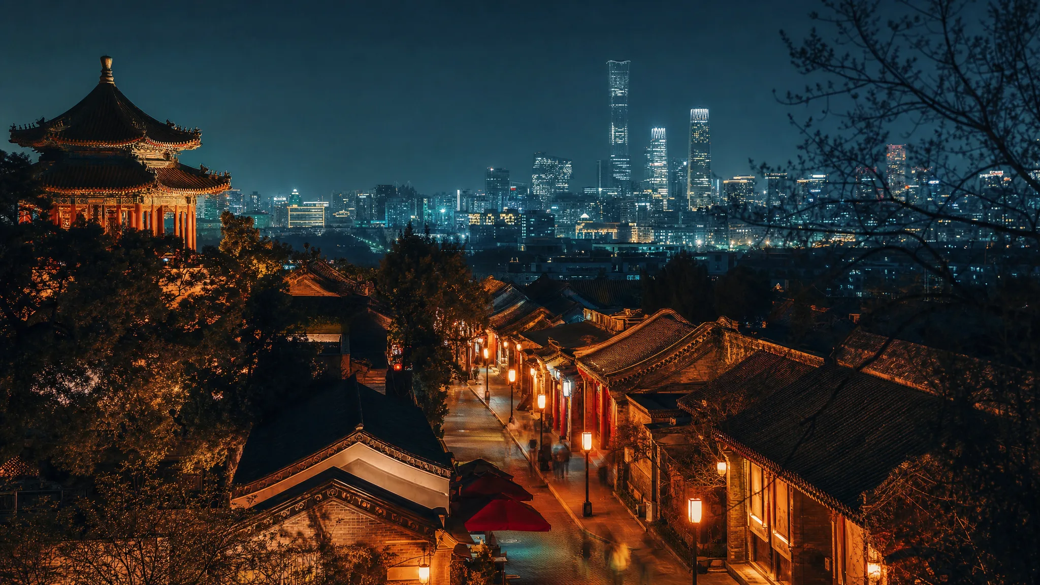 Beijing evening skyline