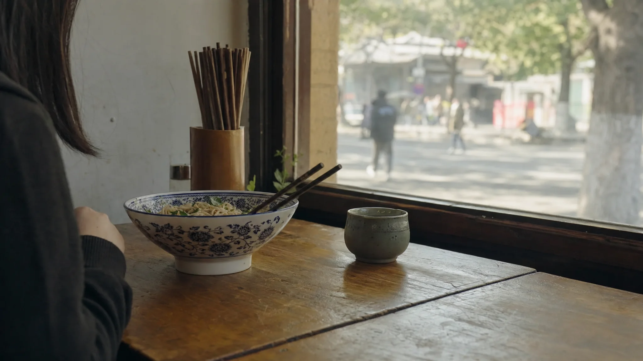 A quiet Beijing lunch beside the street